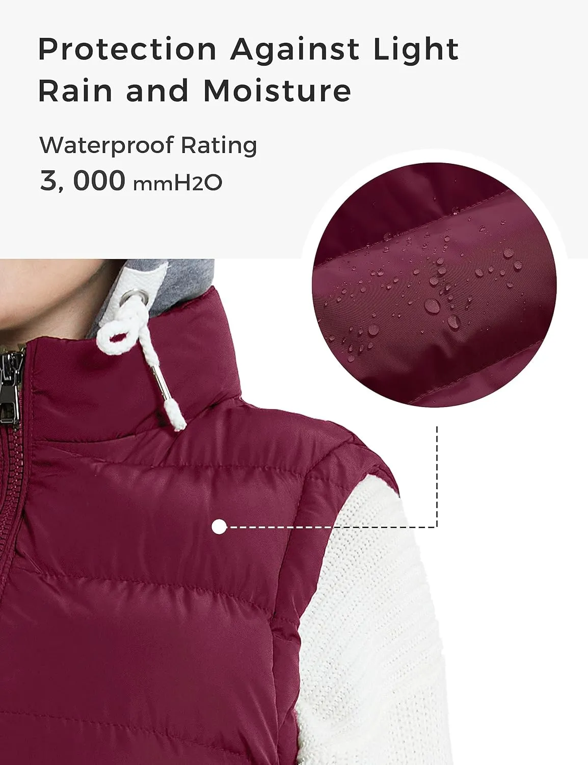 ZSHOW Women's Outerwear Vest Hooded Puffer Vest Padded Winter Vest Jacket