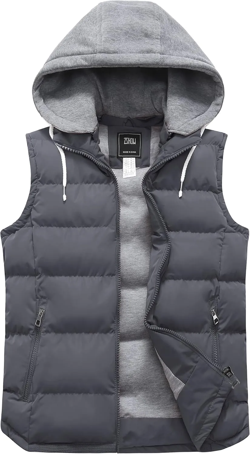 ZSHOW Women's Outerwear Vest Hooded Puffer Vest Padded Winter Vest Jacket