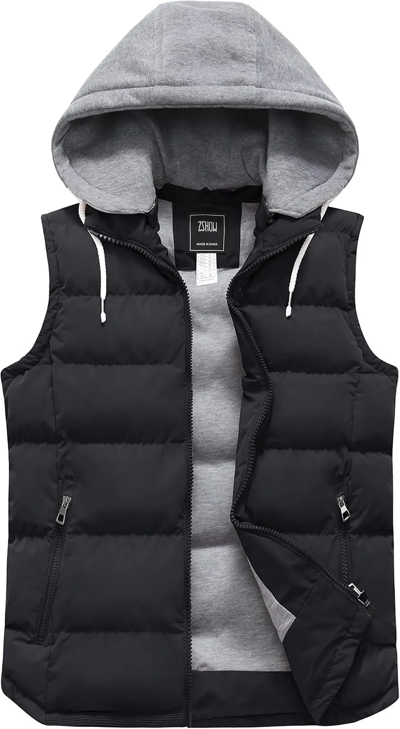 ZSHOW Women's Outerwear Vest Hooded Puffer Vest Padded Winter Vest Jacket