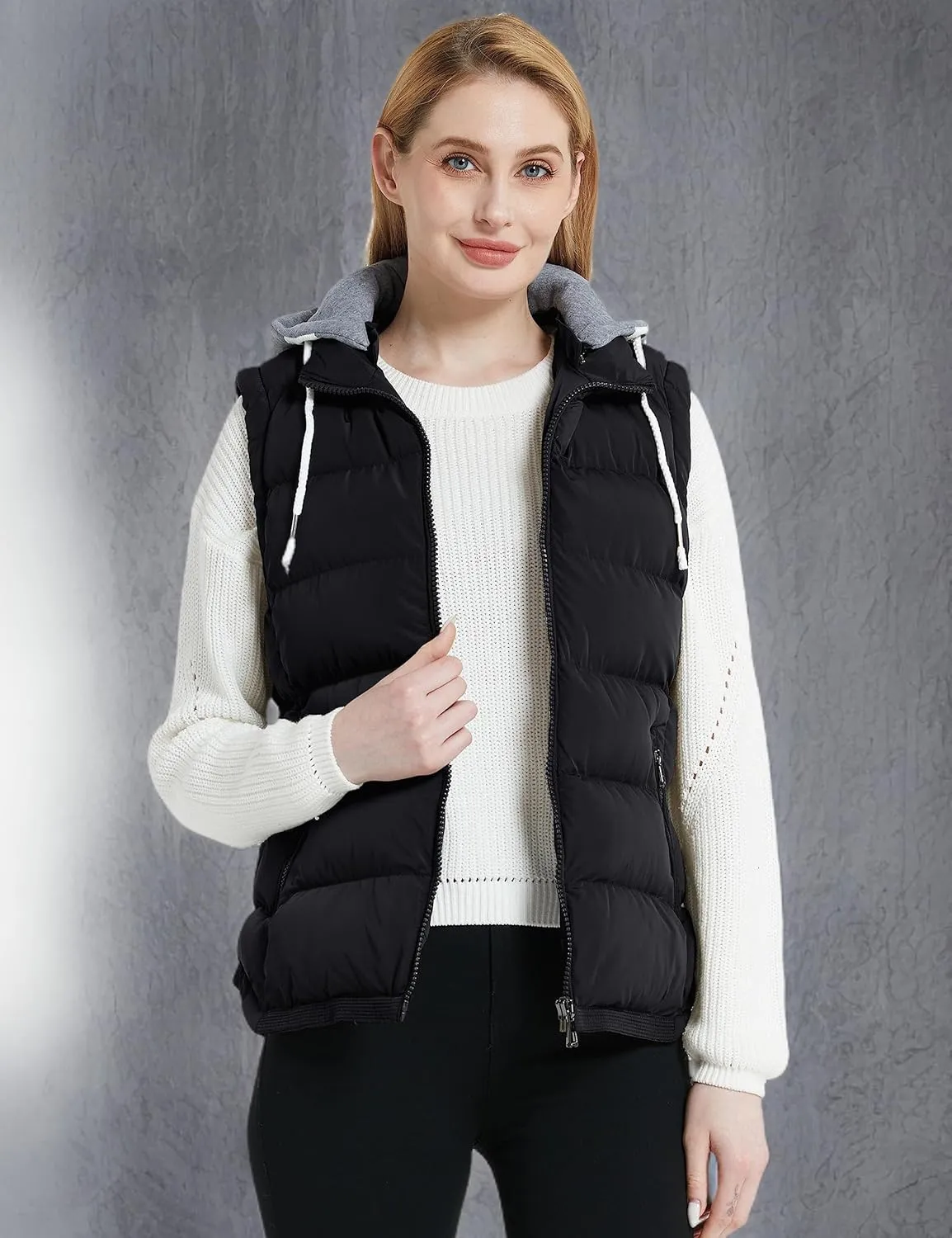 ZSHOW Women's Outerwear Vest Hooded Puffer Vest Padded Winter Vest Jacket