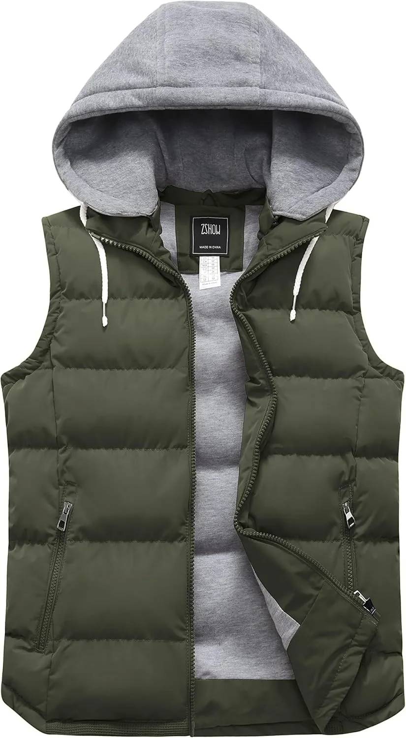 ZSHOW Women's Outerwear Vest Hooded Puffer Vest Padded Winter Vest Jacket