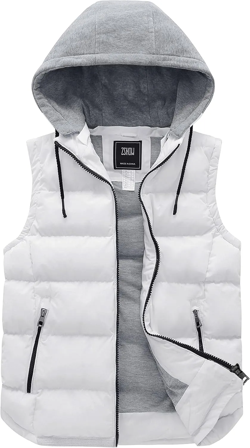 ZSHOW Women's Outerwear Vest Hooded Puffer Vest Padded Winter Vest Jacket