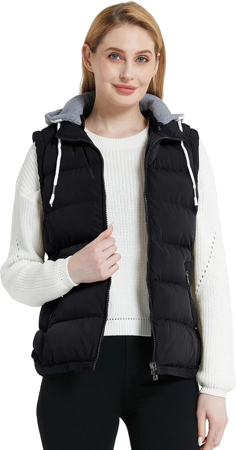 ZSHOW Women's Outerwear Vest Hooded Puffer Vest Padded Winter Vest Jacket